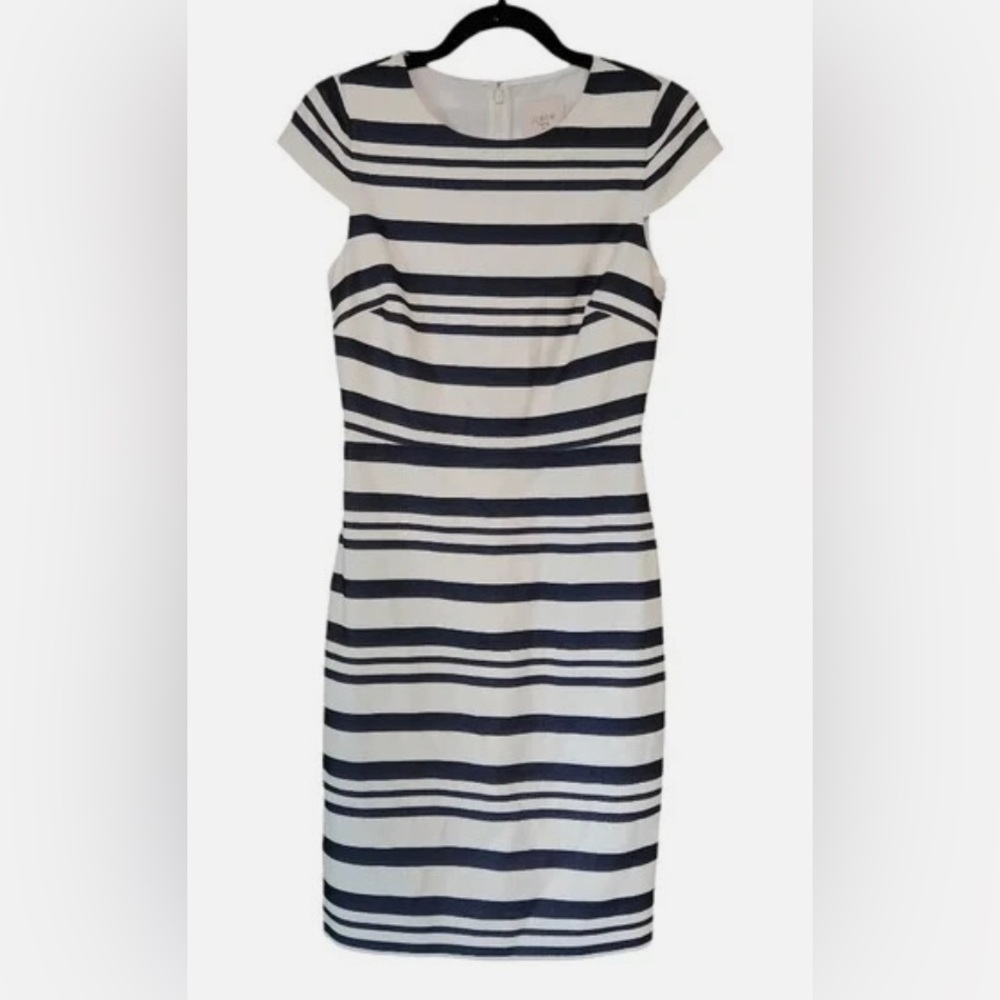 J.Crew Suiting Navy and Cream Striped dress